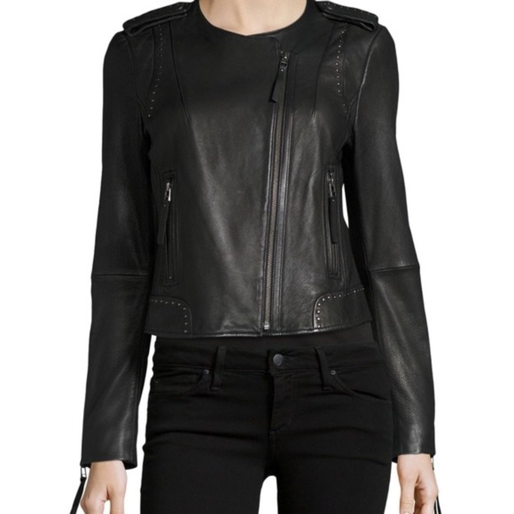 NWT JOIE Margolin Lamb Leather Jacket Size XXS